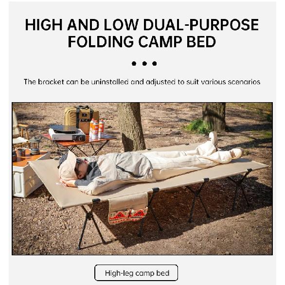 Upgrade 4 Rods Widen Folding Camping Cot Bed 80/90cm Portable Ultralight Outdoor Travel Sleeping Bed 1-2 Person Camp Folding Bed