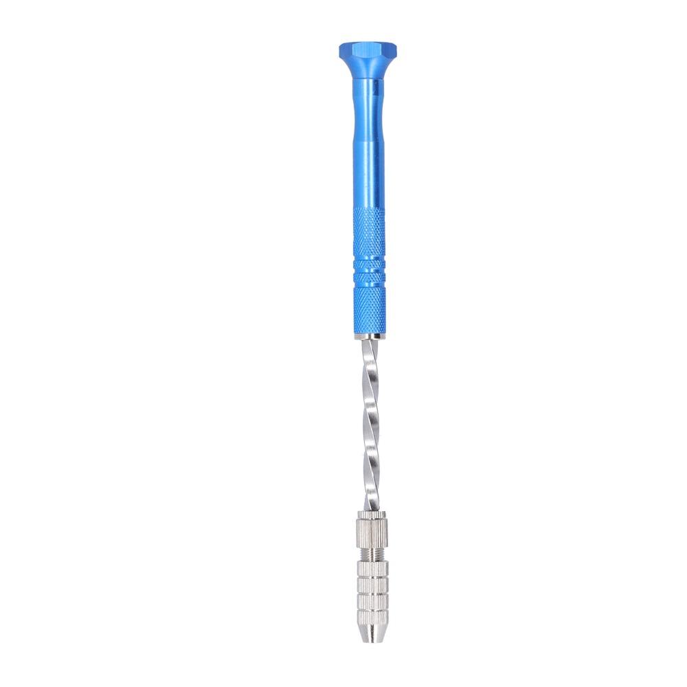 Durable Blue Hand Drill Slim Handle Knurled Grip Jewelry Carving Drill Metal Compact Pin Vise Hand Drill