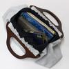 Kimono Cafe Granny Linen Embroidered Tote Summer Adult Bag, Bag, Handbag, Yukata, (Blue)