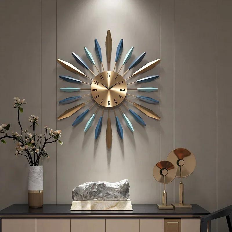 Luxury Creative Watch Wall Large Art Simple Metal Silent Home Design Watch Wall Digital Horloge Murale Wood Home DecoratioD1H1Q6