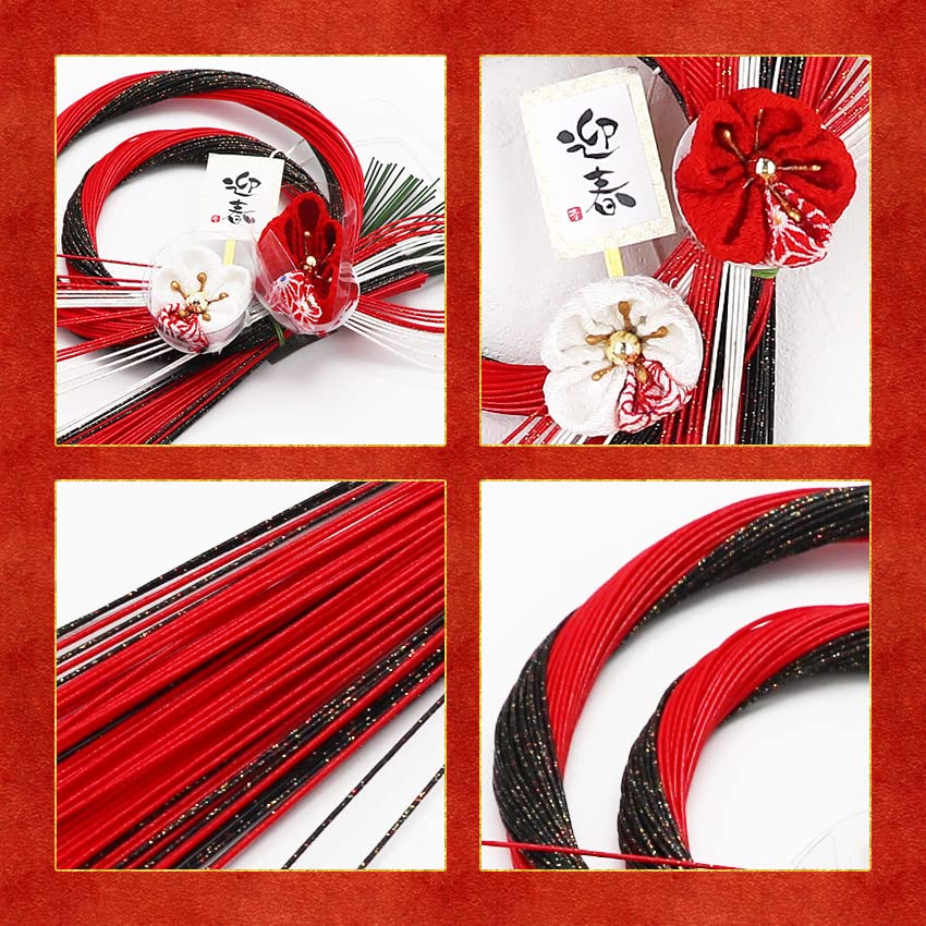 Osaka Choseido New Decoration for the Modern and Stylish Shimenawa Wreath with Approximately 30cm Includes Bonus Beckoning Cat Chopstick Rest Year's