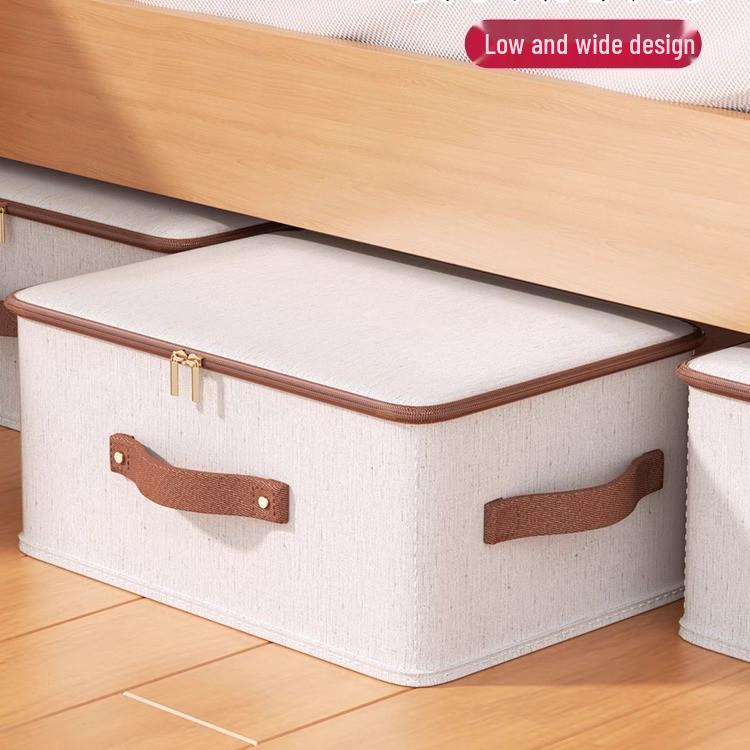 Home Cotton Bedroom Tianshan Linen Storage Box With Lid Toy And Wardrobe Organizer