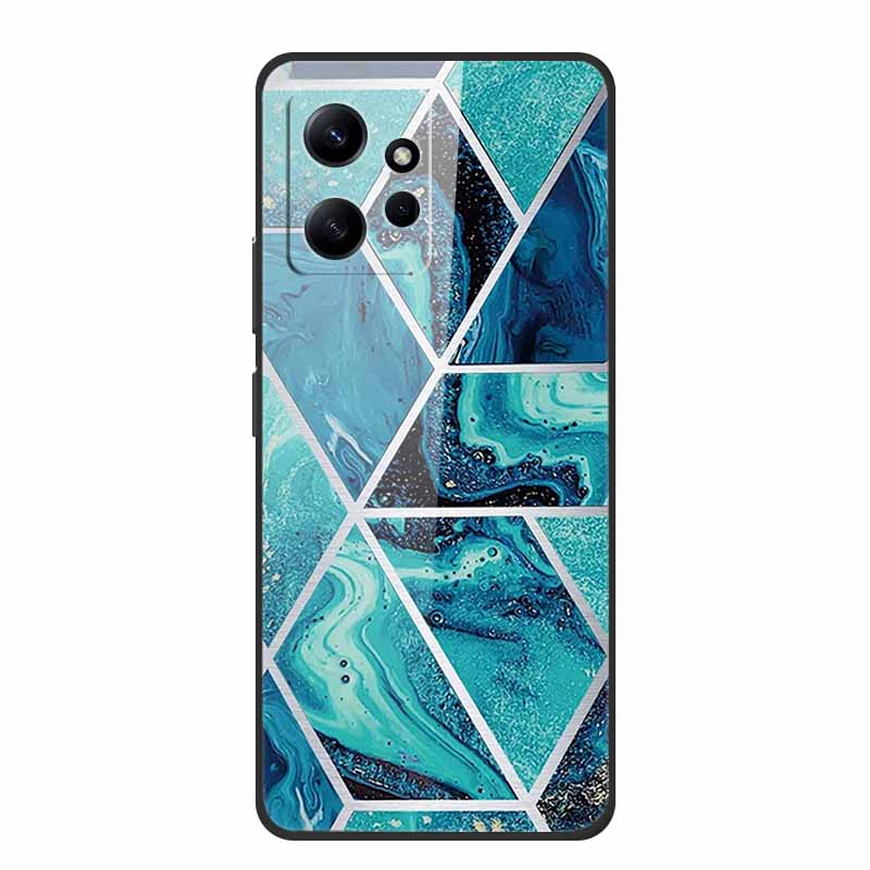 Marble For Redmi Note 12 4G Glass Case Tempered Back Cover Hard Cases For Xiaomi Redmi Note12 4G Protective Shell Colorful Capa