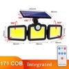 LED Solar Lights Outdoor 3 Head Motion Sensor 270 Wide Angle Illumination Super Bright Waterproof Remote Control Wall Lamp