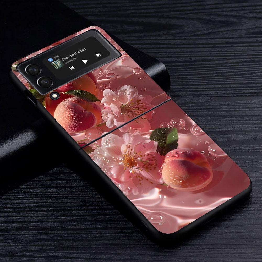 Orange Fruit Watermelon Case for Samsung Galaxy Z Flip4 Flip3 5G PC Hard Cell Phone Shell Z Flip 4 3 Black Zflip4 Zflip3 Cover