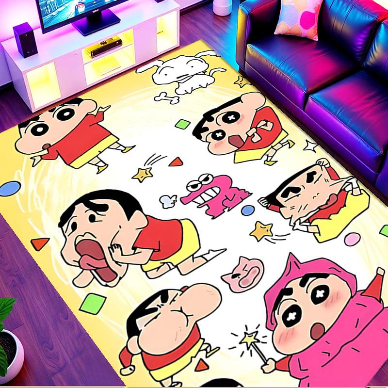 Crayon Shin Print Rug, Washable Floor Carpet, For Entryway Dorm Laundry Room Office Study, Home Decor Birthday Christmas Gift