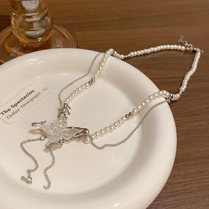 

Корейское ожерелье из барочного жемчуга высокого класса - Легкая роскошь, бисерная цепочка на ключицу для женщин