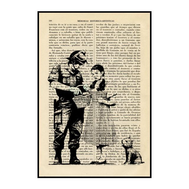 Banksy Balloon Girl Graffiti Poster Disappearing Five Rings Mural Retro Decorative Paintings Wall Art Prints Modern Home Decor