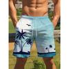 Men's Ocean Coconut Tree Print Beach Shorts Summer Vacation Surfboard Shorts Casual Classic Quick Dry Shorts