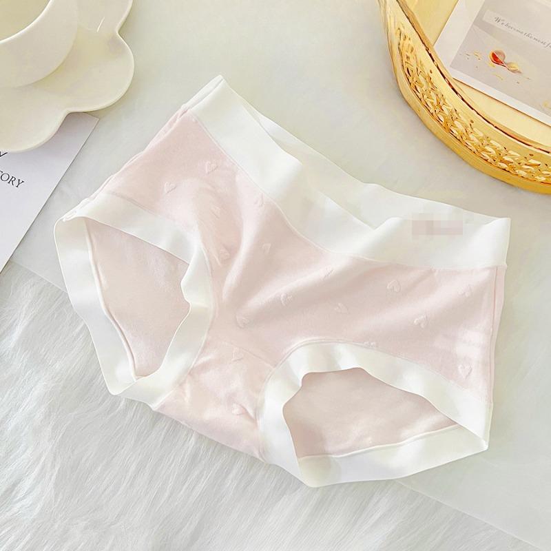 Lingerie Women's Underwear with No Trace Antibacterial Cotton Large Size Hip Hugging Breathable Mid Waist Briefs Triangle Panties
