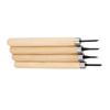 4PCS Steel Wood Carving Knife Manual Sharpener Small Flat Woodworking Knife Triangle Graver Diagonal Round Carving Tools Set
