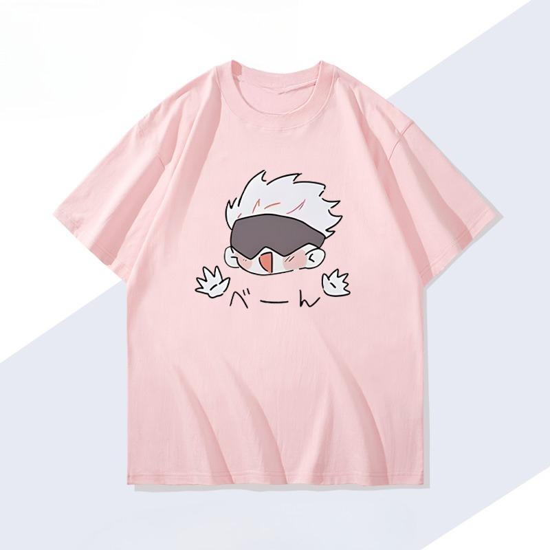 Anime Jujutsu Kaisen Gojo Satoru Cartoon T Shirts Men Women Cotton Harajuku High Quality Tops Tees Hip Hop Streetwear Oversized