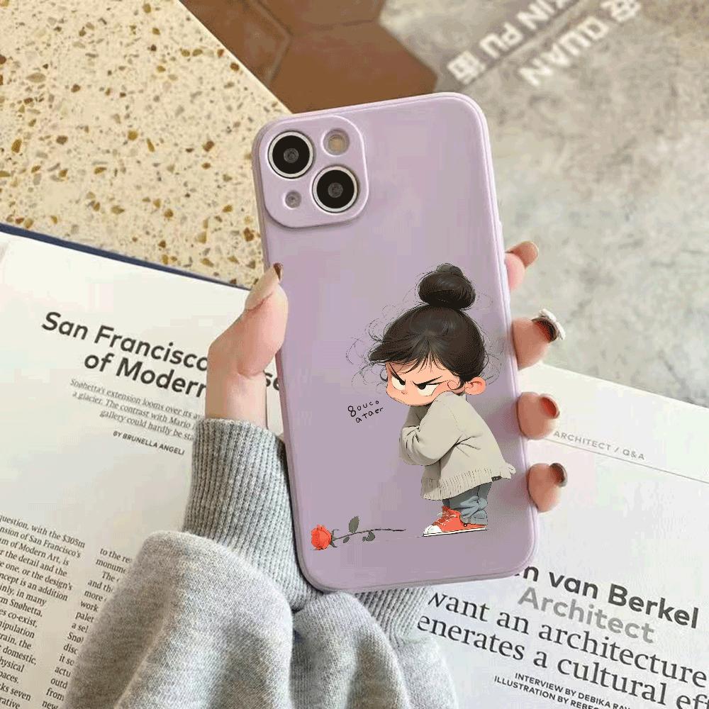 Angry Girl silicone Phone Case for IPhone 14 15 16 Plus for IPhone 13 14 15 12 11 16 Pro Max 12 Mini XS Max TPU Protect Cover