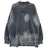 BALENCIAGA 796917 Back Logo Damaged Long Sleeve T-Shirt tops 2 grayUsed