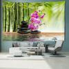 Morning Glory Stone Bamboo Grove Tapestry Wall Hanging Simple Modern Art Landscape Hippie Home Decor Background Cloth