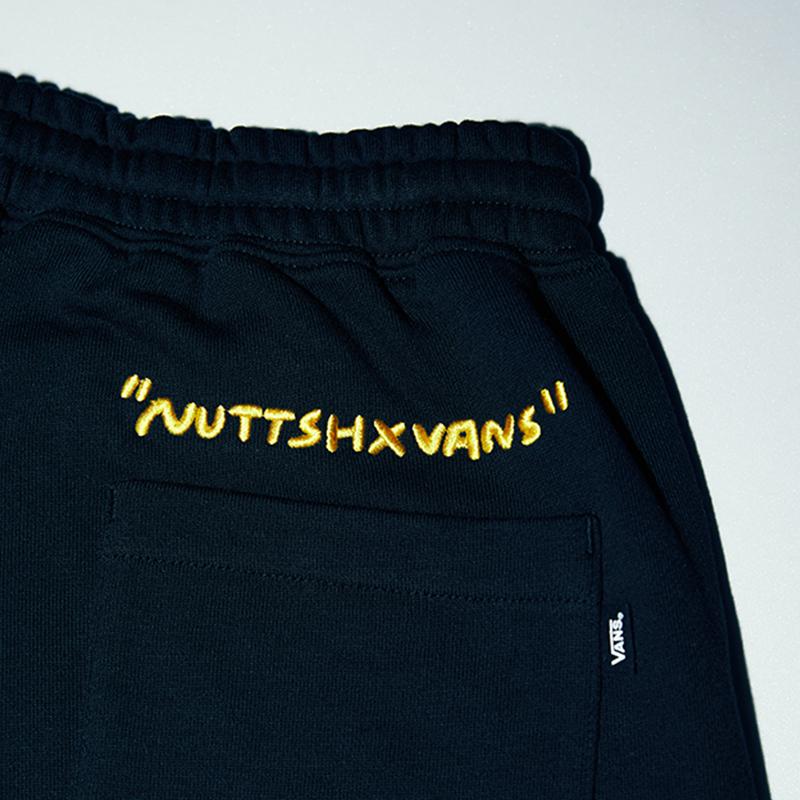 Vans X Asian Artist Collaboration Solid Color Drawstring Casual Pants Women Bottoms Black VN000H0FBLK