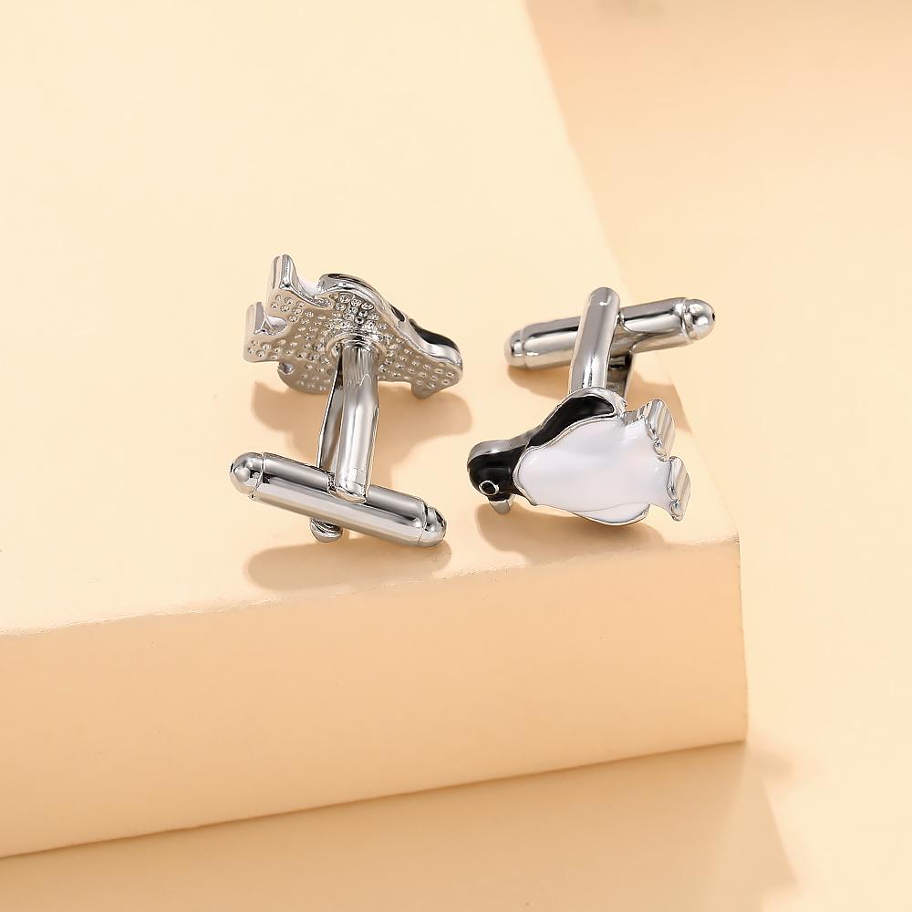 Personality Men's Penguin Cufflinks Black And White Enamel Animal Sleeve Button Accessories For Suit Shirt