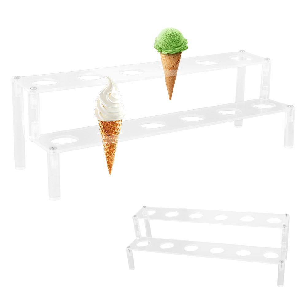 

Double-Layer Clear Cones Display Holder Thick Snack Storage Rack Wedding