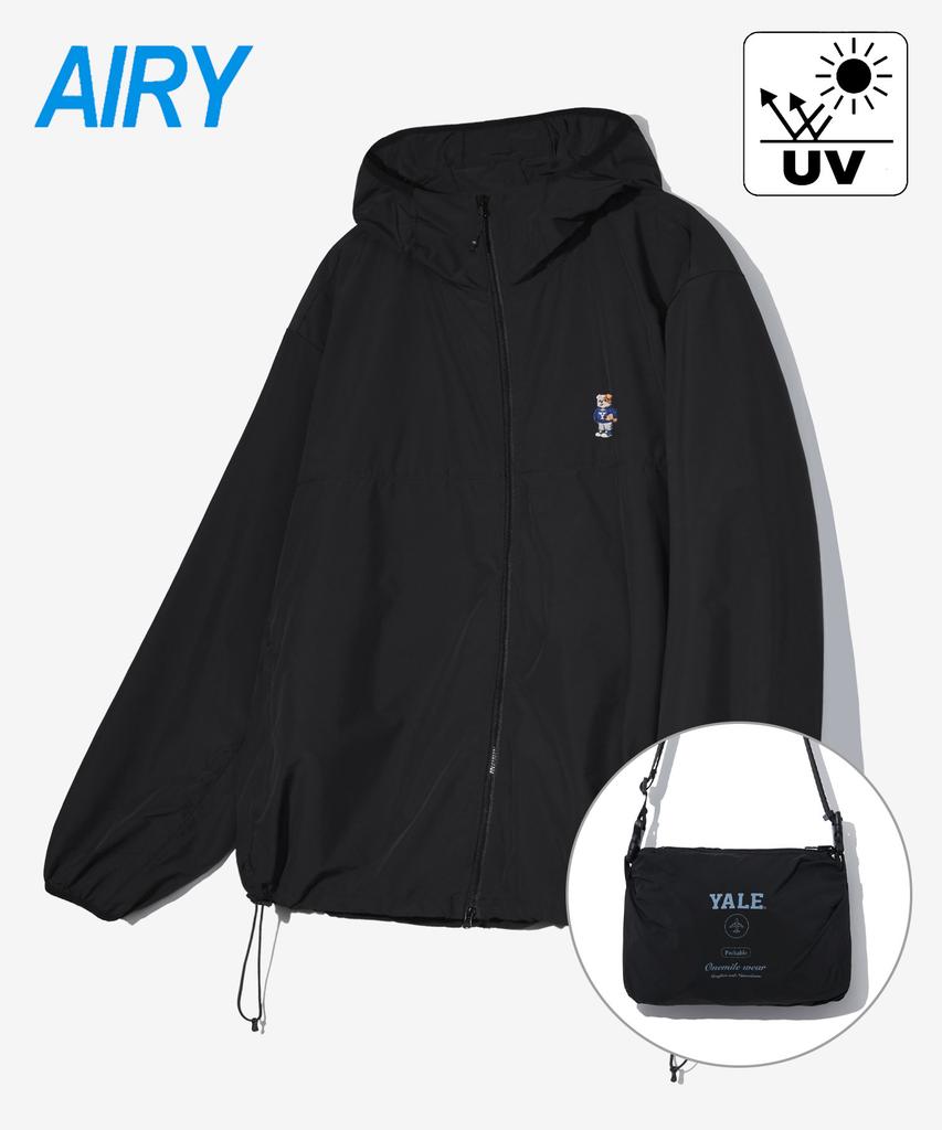 Yale Embroidery Dan Lightweight Packable Windbreaker_Black