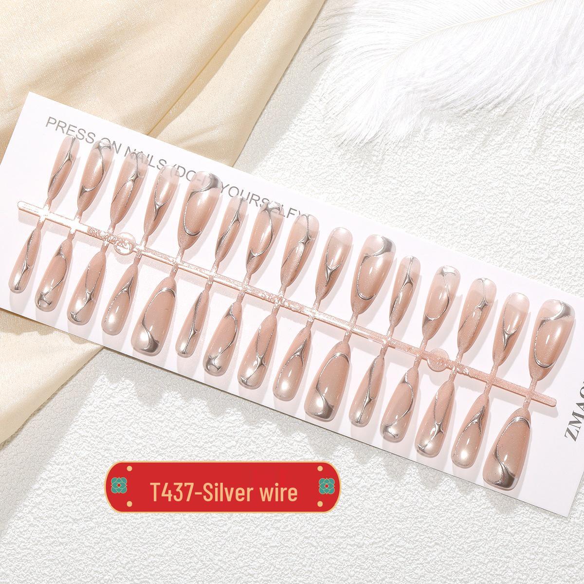 

Набор для нейл-арта «Миндаль из серебряной проволоки ручной работы с позолотой» - 30 съемных штук