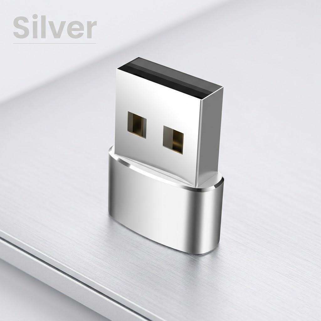 

USB C to USB A Adapter Converter for Smartphones Tablets Laptops Charging Connector High Speed Data Transfer Accessory срібний
