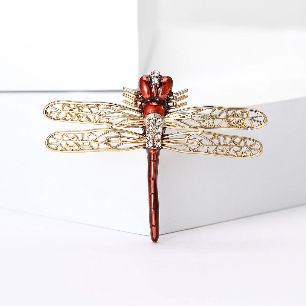 Luxury Rhinestone Dragonfly Brooches for Women Unisex Insect Pins Event Party Gifts New Backpack Decoration Clothes Accessories