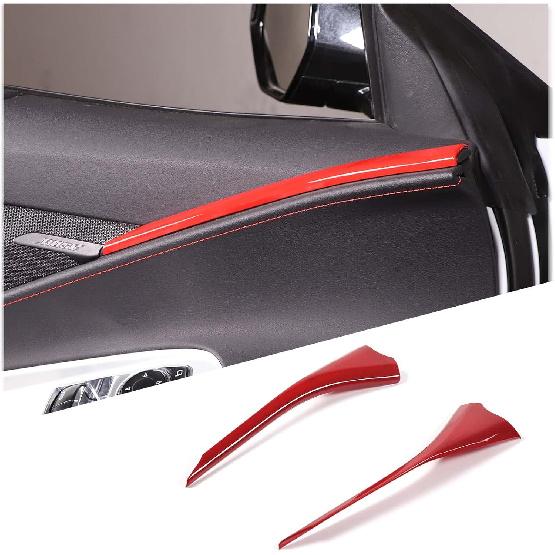 

Interior Door Panel Trim Strip Compatible with Chevrolet Corvette C8 Stingray 2020-2025, ABS Auto Inner Door Panel Decorative Strip Accessories 2Pcs червоний