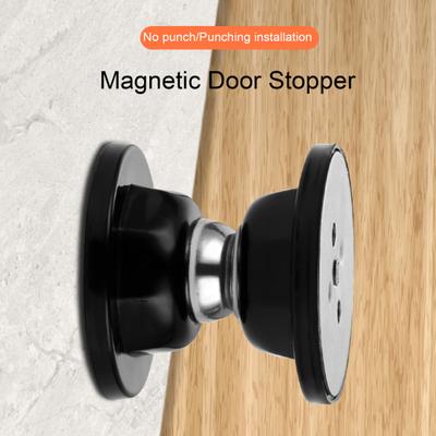 1 Set Magnetic Door Stopper Heavy Duty Stainless Steel Silicone Adhesive