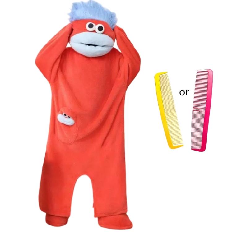 Unisex Jumpsuit Kostüm Set Mit Schuhen Und Kamm Styling-Accessoire Perfekt Für Foto-Requisiten Und Themen-Feiern