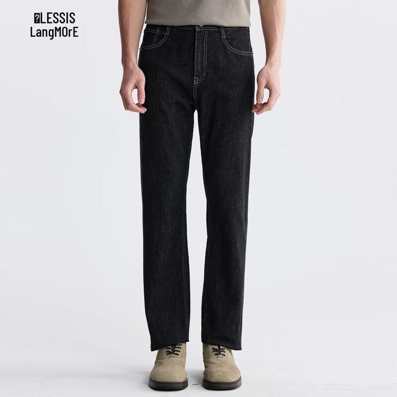 Lilang Men s Cotton-Linen Blend Straight-Leg Jeans 78