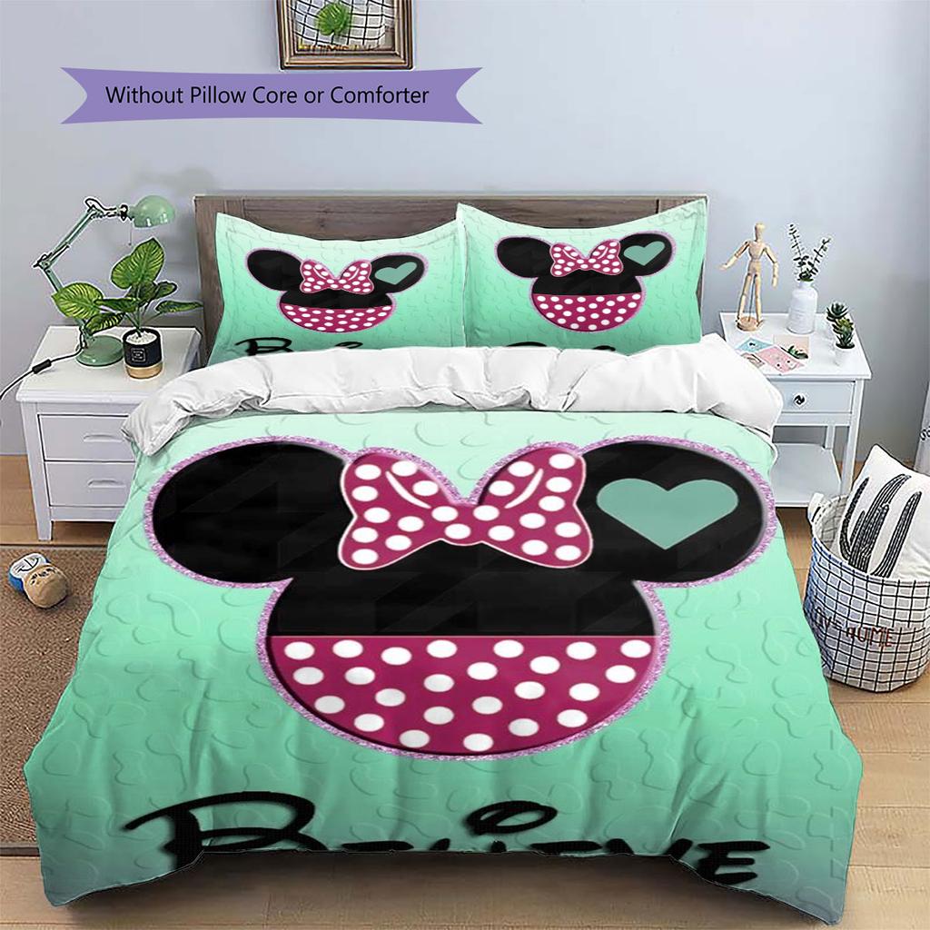 A Refreshing and Soothing Mickey Mouse Four-panel Print Bedding Set – The Perfect Choice for Decorating A Child's Bedroom.