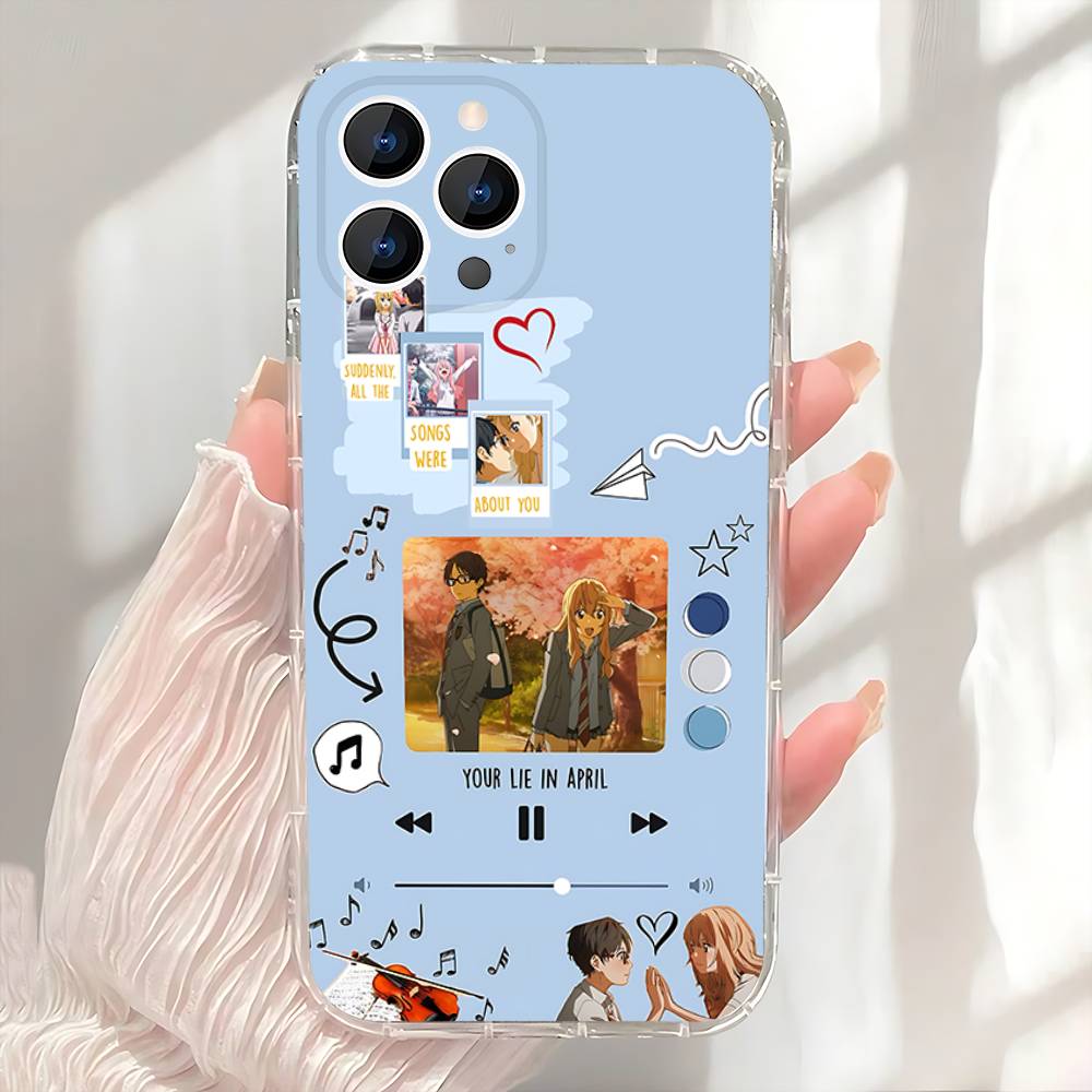 Yours Lies in A-April Phone Case For iPhone 17,16,15,14,13,12,11 Pro,Max,Plus,X,XS,XR,SE4,E Mini Transparent Soft Cover