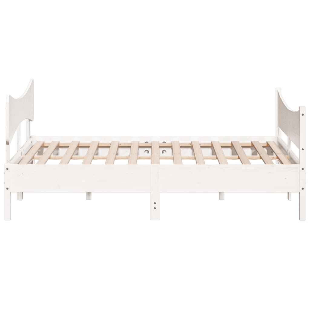 Vidaxl Bed Without Mattress, White, 200X200 Cm, Solid Pine Wood