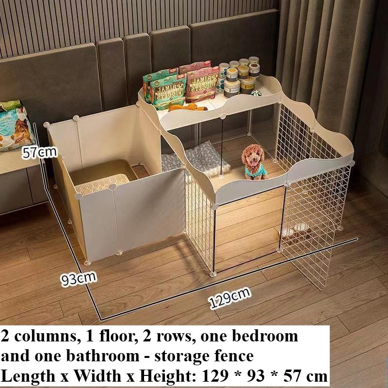 Home Pet Dog Enclosure House Indoor Small Dog Poodle  Fence Isolation Door Dog Cage with Toilet Area Scientificly Divided Den