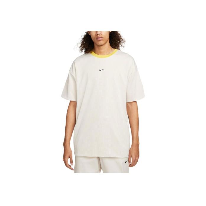 Nike Solid Color Logo Print Crew Neck T-Shirt Men Tops Bright-Sulfur DM6709-104