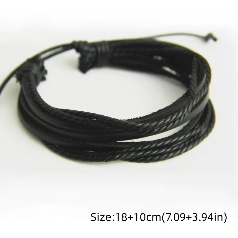 Hand-woven Hand Woven Bracelet Lace Up Multilayer Bracelet Leisure Fashion Leather Bracelet Men