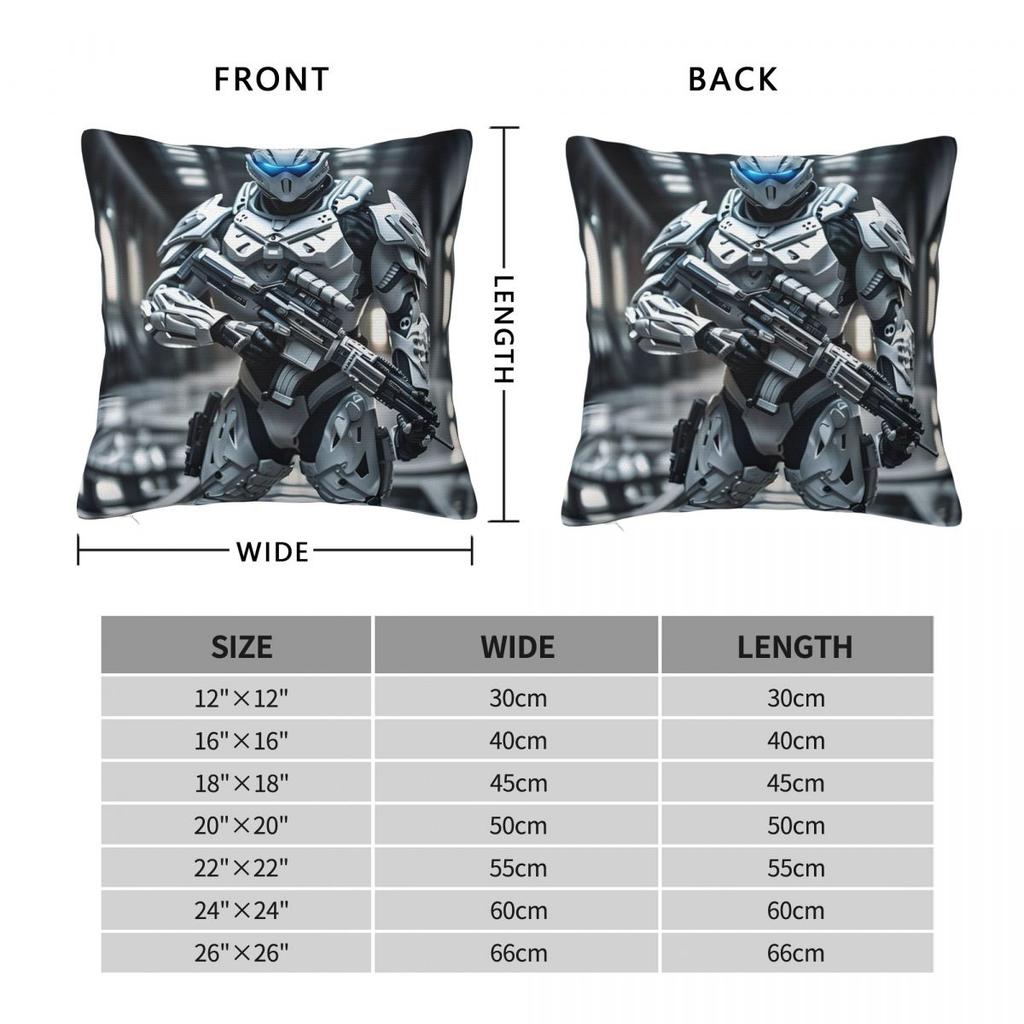 Game Metroid MT Cool Soldier Square Pillowcase Cushion Cover Pillow Case Throw Pillow Cover for Home Sofa Living Room