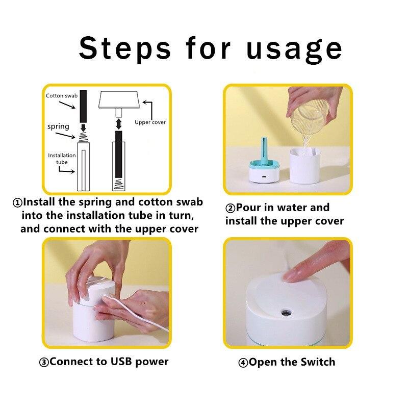 New USB Rechargeable Ultrasonic Diffuser Smart Car Humidifier Air Purifier Mini Portable Water Air Desktop Humidifier