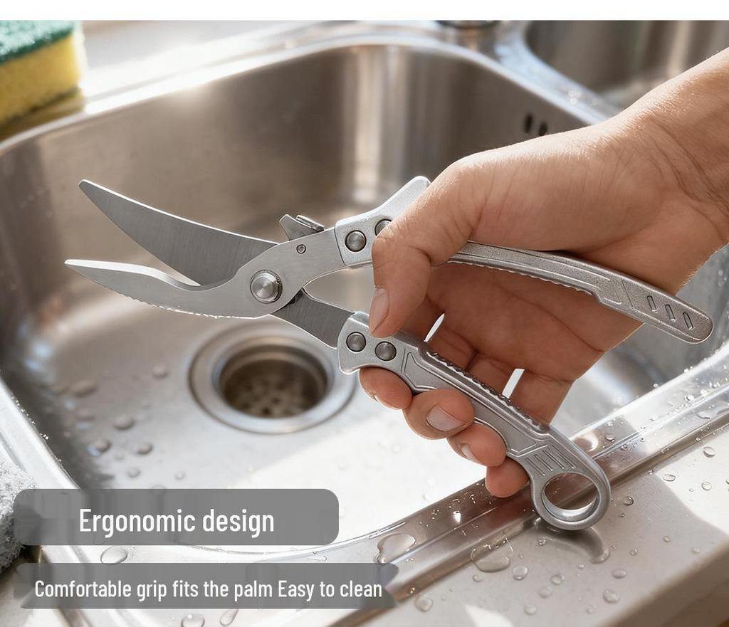 Stainless Steel Poultry Bone Scissors: Multifunctional Kitchen Shears for Chicken, Duck, Goose, and Meat