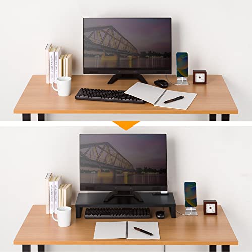 SANWA SUPPLY Monitor Stand with Outlet (W600, Black) MR-LC212BK