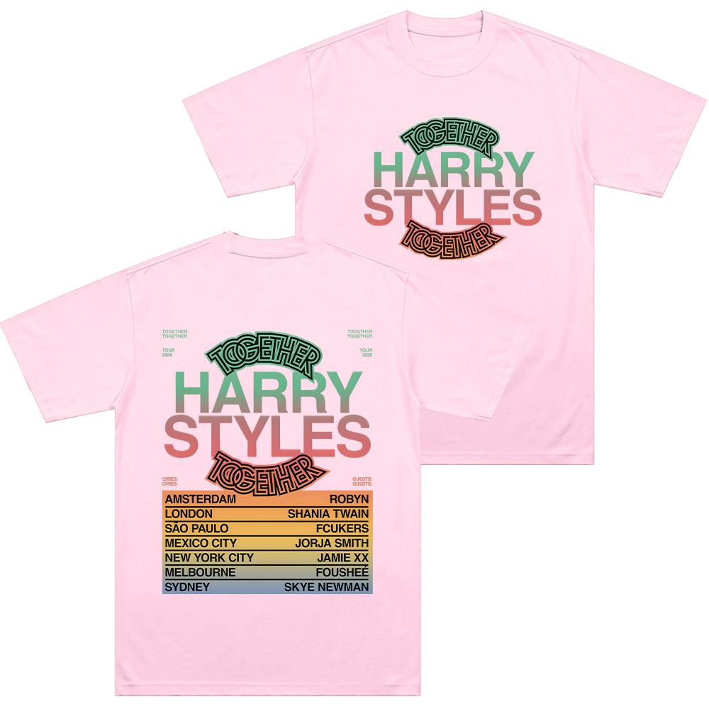 Harry Style Together Tour 2026 Tshirts Crewneck Cotton Comfortable Tee Shirt Short Sleeve Trendy Women Men  Casual Tops