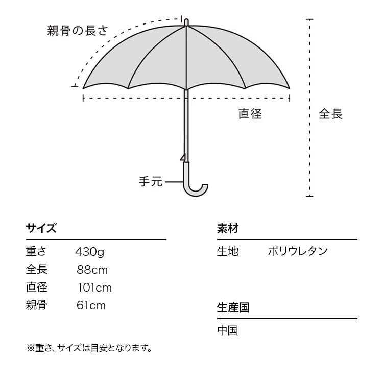Rain Umbrella Cosmetic Umbrella Pink Long Umbrella 61cm Automatic Opening Large Durable Gradient Pastel Photogenic Stylish Cute Wpc. [Vinyl Umbrella]