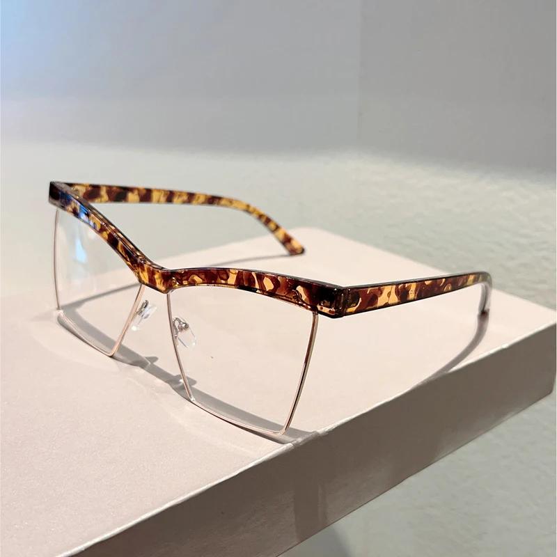 Oversized Cat Eye Glasses Women Fashion Blue Light Blocking Optical Frames  New Ins Trendy Brand Design Eyeglasses