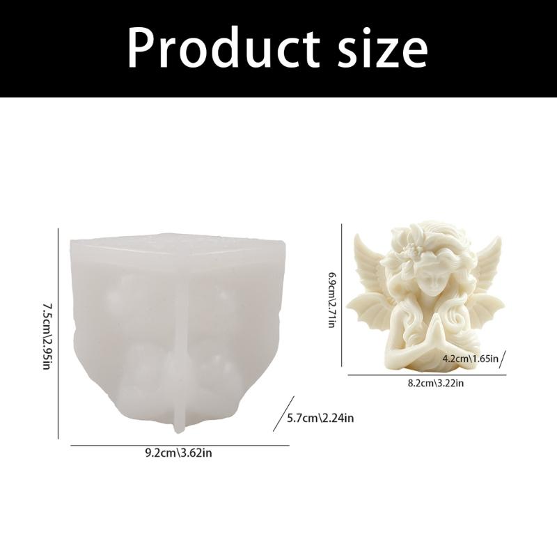 Flexible Praying Angel Mould for Candle Making, Silicone Casting Tool Easy Release Mould for Wax, Plasters, Resin Figure, Craft Project