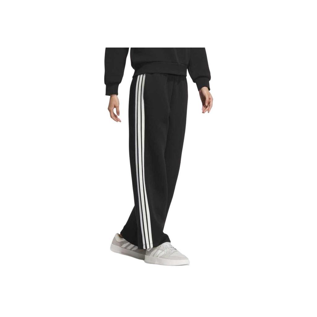 adidas AW24 Sports Lifestyle Serie Gestreifte Bequeme Hautfreundliche Gestrickte Sporthose Damenhose Schwarz JZ1642