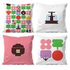 Japan Day Anime Simple Pillow Case Anti-dustmite Pillowcase Invisible zipper silky short plush Sofa cushion cover