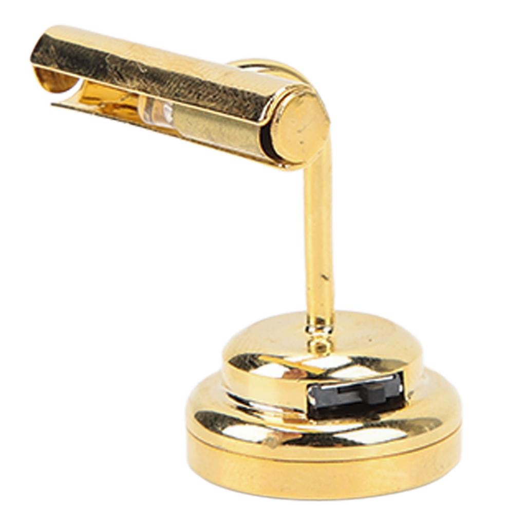 Dollhouse Miniature Wall Lamp Mini LED Dollhouse Wall Light with Battery for 1/12 Dollshouse Furniture Decoration Gold