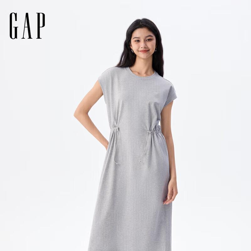 

Gap Women s Embroidered Logo Drawstring Waist Mid-length Sleeveless Dress M (165/84A)