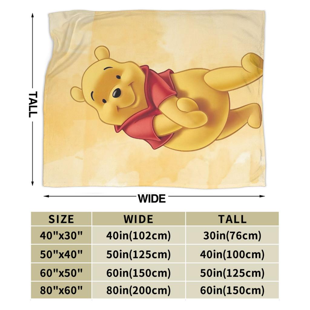 Cute Cartoon Winnie the Pooh Blanket Cover Velvet  Ultra-Soft Throw Blankets for Bedroom Sofa Bed Blanket