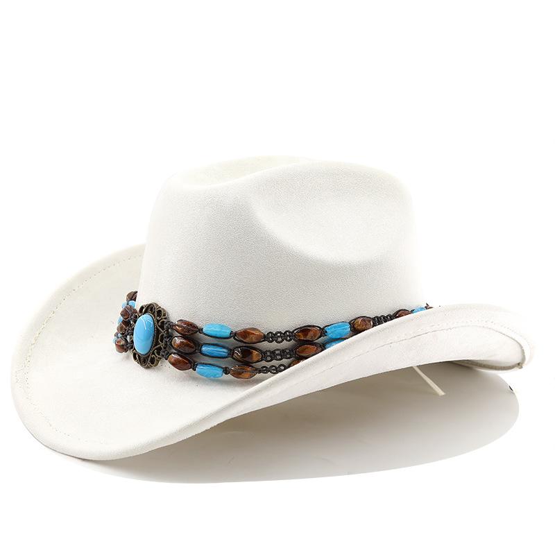 Suede Horse Riding Western Cowboy Hat For Men And Women Outdoor Travel Hat With Rolled Brim Ethnic Style Top Hat Felt Hat
